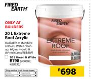 Fired Earth 20Ltr Extreme Roof Acrylic Green & White