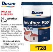 Duram 20Ltr Green & White Weather Roof