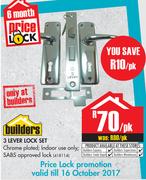 Builders 3 Lever Lock Set-Per PK