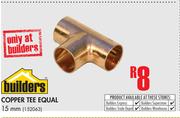 Builders Copper Tee Equal 15mm