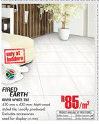 Fired Earth River White Tile-Per Sqm