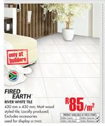 Fired Earth River White Tile-Per Sqm