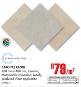 Ceramic Industries Caro Tile Range-Per Sqm