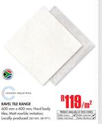Ceramic Industries Ravel Tile Range-Per Sqm