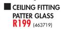 Bright Star Ceiling Fitting Patter Glass