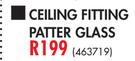 Bright Star Ceiling Fitting Patter Glass