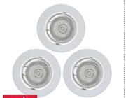 Eurolux 3 Pack Downlighter Aluminium Non Tilt Rim-Per Pack