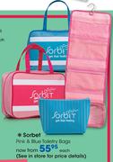 Sorbet Pink & Blue Toiletry Bags-Each