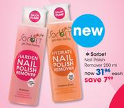 Sorbet Nail Polish Remover-250ml Each