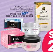 Olay Double Action, Even Smooth, Complete Care Or Anti-Wrinkle Cream-Each