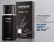 Ted Lapidus Black Extreme Or Original Eau De Toilette-100ml
