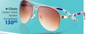 Clicks Ladies Floral Aviator Sunglasses