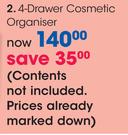 Clicks 4 Drawer Cosmetic Organiser