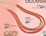 Glam Gold & Coral Necklace