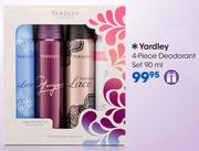 Yardley 4 Piece Deodorant Set-90ml