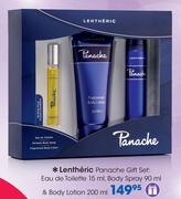 Lentheric Panache Gift Set: Eau De Toilette-15ml,Body Spray-90ml & Body Lotion-200ml