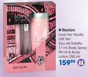 Revlon Love Her Madly Gift Set: eau De Toilette-17ml,Body Spray-90ml & Body Lotion-250ml