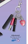 Boulevard Key Ring,Lip Gloss & Mascara