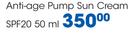 Bergasol Anti-Age Pump Sun Cream SPF20-50ml