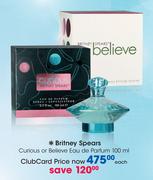 Britney Spears Curious Or Believe Eau De Parfum-100ml Each