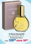 Gloria Vanderbilt Eau De Toilette-100ml