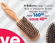 Babyliss Large Cushion Boar Or Porcupine 36mm Wooden Brushes-Each