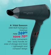 Vidal Sassoon 2200 Watt Hydragloss Hairdryer