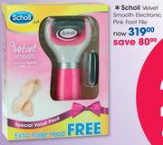 Scholl Velvet Smooth Electronic Pink Foot File