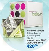 Britney Spears Believe Eau De Parfum Spray-100ml