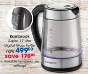 Special Kambrook Aspire 1.7Ltr Digital Glass Kettle m.guzzle .za