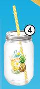 Clicks Cactus Mason Jar With Straw