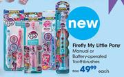 Firefly My Little Pony Manual Or Battery-Operated Toothbrushes-Each