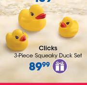 Clicks 3-Piece Squeaky Duck Set