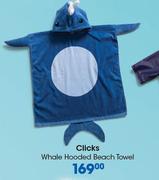 Clicks Whale Hooded Beach Towel