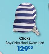 Clicks Boys’ Nautical Swim Hat