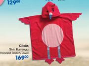 Clicks Girls’ Flamingo Hooded Beach Towel