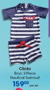 Clicks Boys’ 2-Piece Nautical Swimsuit-Per Set