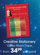 Creative Stationary Glitter Washi Tape-Per Pack