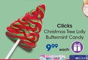 Clicks Christmas Tree Lolly Buttermint Candy-Each