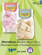 Marvellous Marshmallows Strawberry Swirl Or Toasted Coconut-120g Per Pack