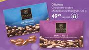 D'Licious Chocolate Coated Mixed Nuts Or Hazelnuts-125g Per Pack