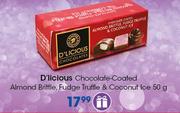 D'Licious Chocolate Coated Almond Brittle, Fudge, Truffle & Coconut Ice-50g