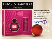 Antonio Banderas Her Secret Temptation Gift Set EDT 80ml And Deodorant 150ml