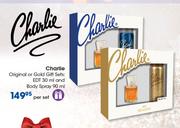 Charlie Original Or Gold Gift Sets: EDT-30ml & Body Spray-90ml-Per Set