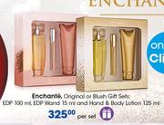Enchante Original Or Blush Gift Sets EDP 100ml, EDP Wand 15ml And Hand & Body Lotion 125ml-Per Set