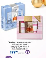 yardley white satin gift set