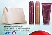 Yardley Gorgeous Gift Set: Original & Bloom Body Sprays-90ml, Original Body Lotion-150ml & Bag
