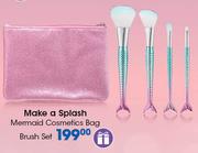Make A Splash Mermaid Cosmetics Bag Brush Set
