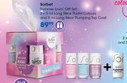 Sorbet Summer Lovin Gift Set(Long Wear Pastel Colours 3X5ml/Long Wear Plumping Top Coat 5ml)