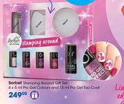 Sorbet Pro Gel Colours 4X5ml And Pro Gel Top Coat 15ml